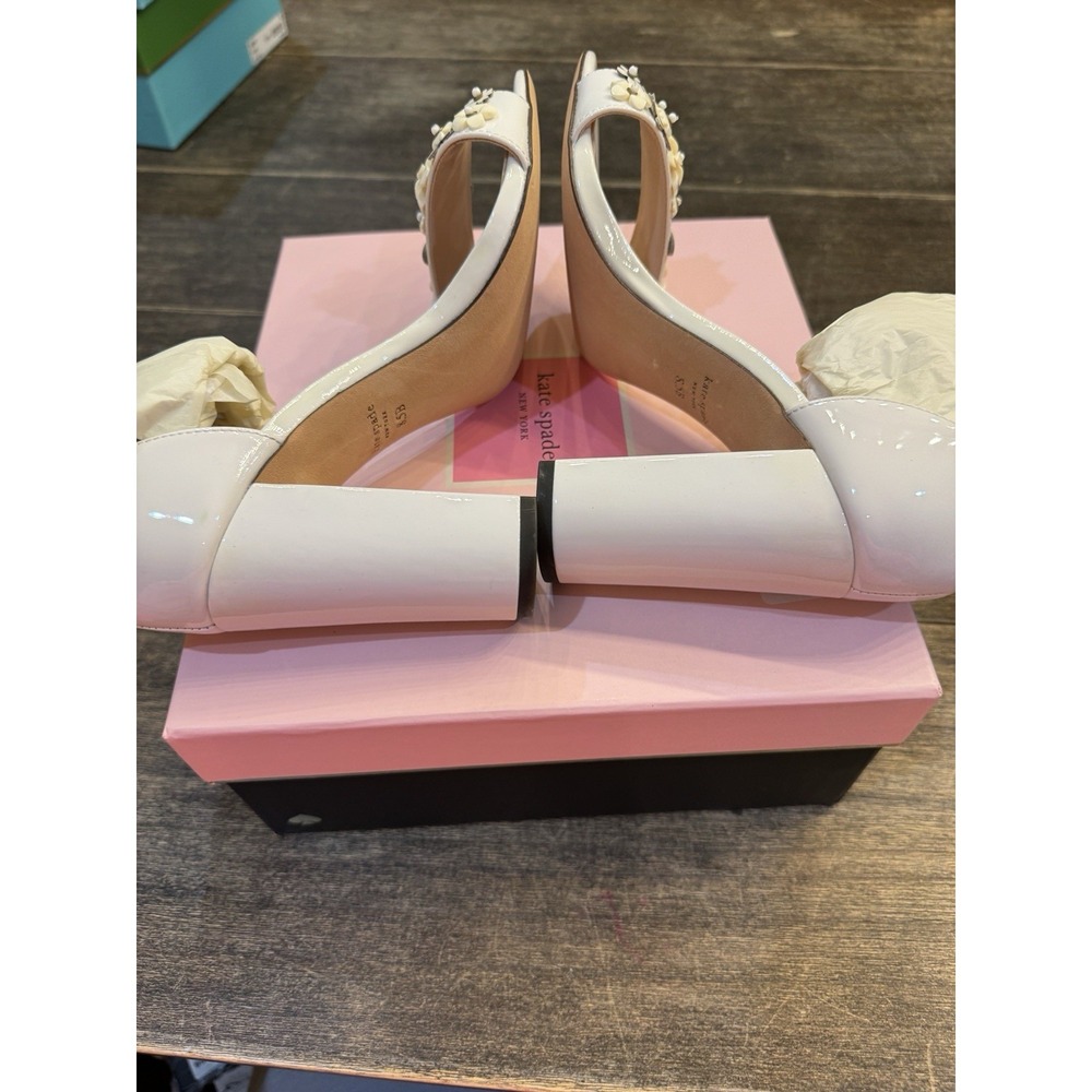Kate Spade Paradisi Heeled Pump Dress Sandals Size 11 NIB in Optic White! - Picture 6 of 10